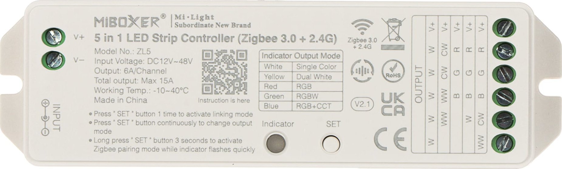 MiBoxer NIK OŚWIETLENIA LED ZigBee, ZL5