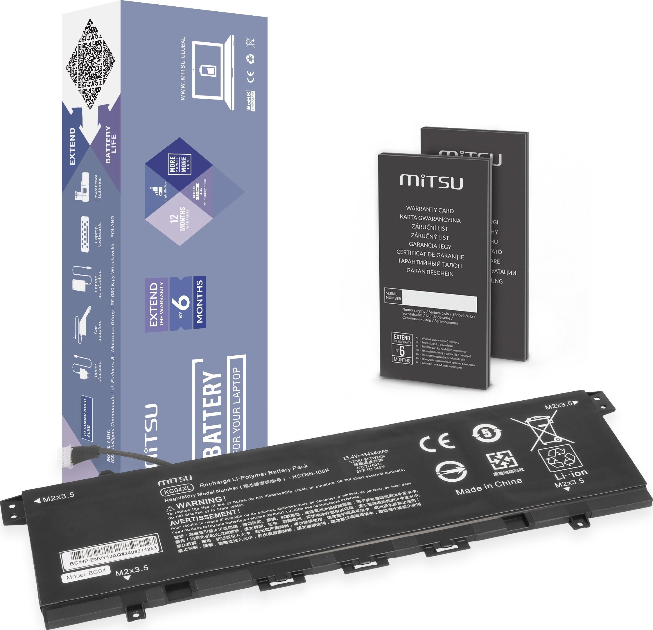 Mitsu Battery KC04XL HSTNN-IB8K HP Envy