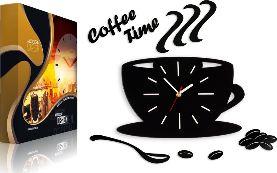 ModernClock ścienny -FILIŻANKA SATIN CUP WHITE