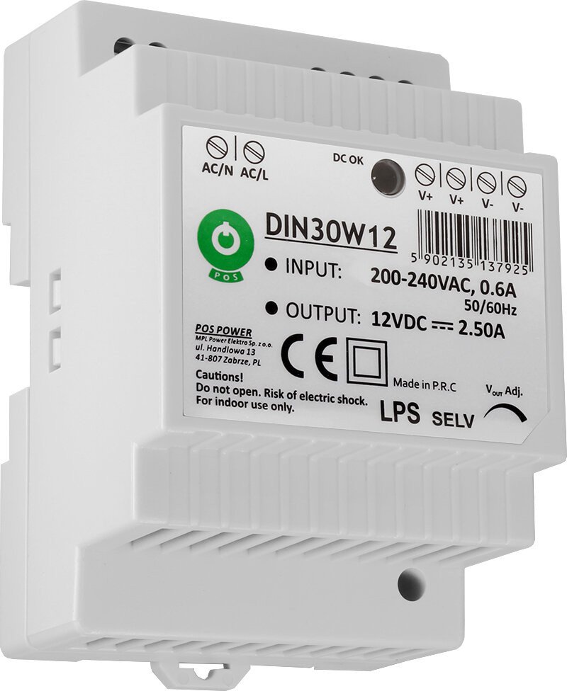 Mojeledy Zasilaczszynę DIN DIN30W12 12V |