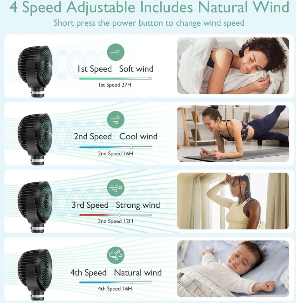 Momcozy PORTABLE STROLLER FAN BLACK |