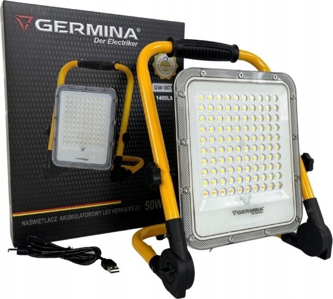 Germina  LED ładowalny, 50 W, 1400