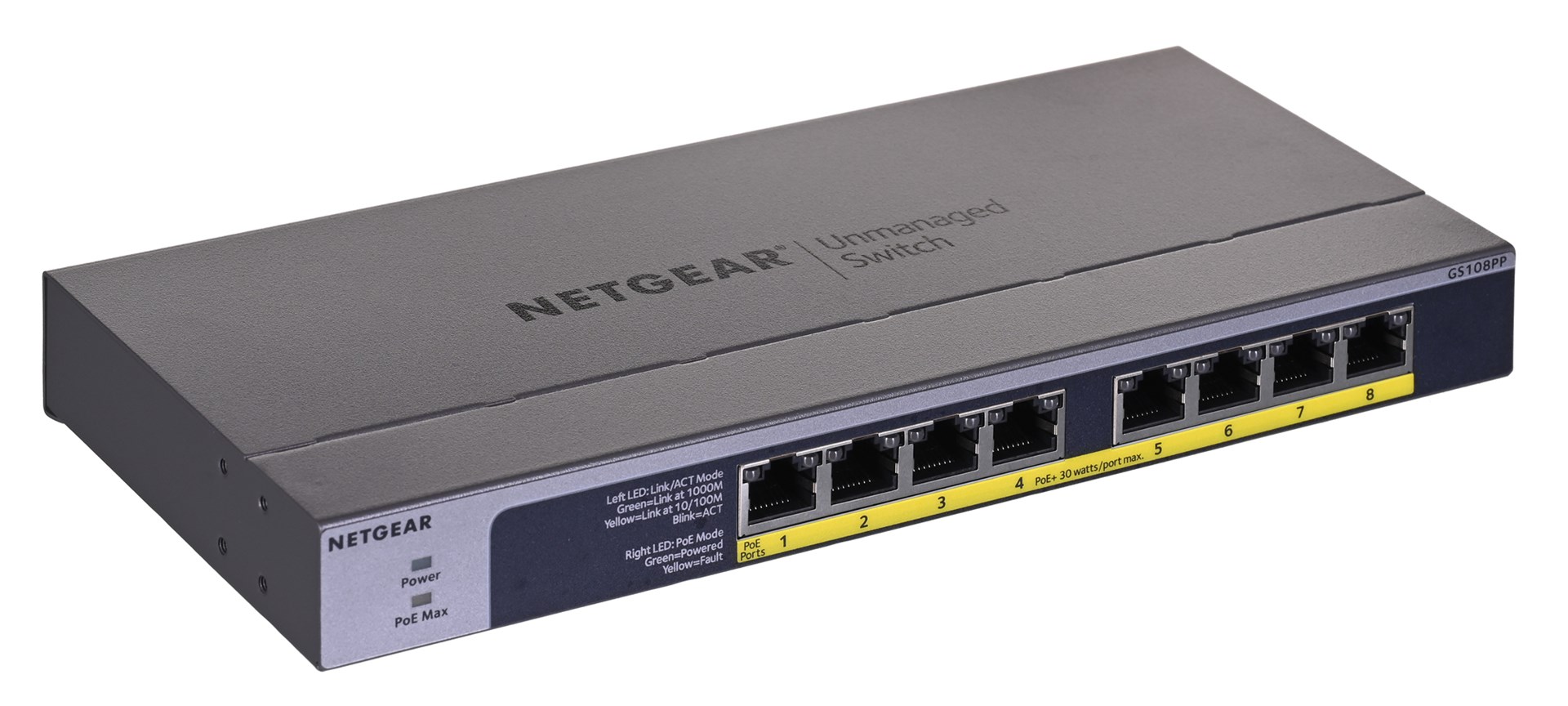 NETGEAR GS108PP Unmanaged Gigabit Ethernet (10/100/1000)