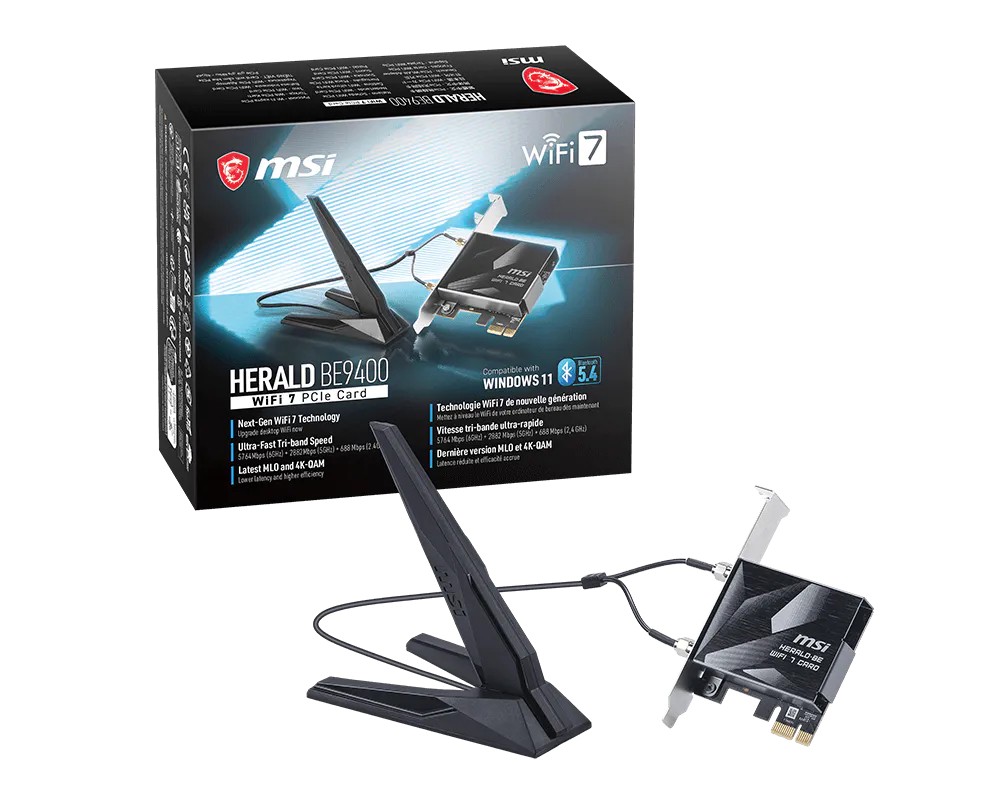 MSI Network card Herald BE9400 WiFi