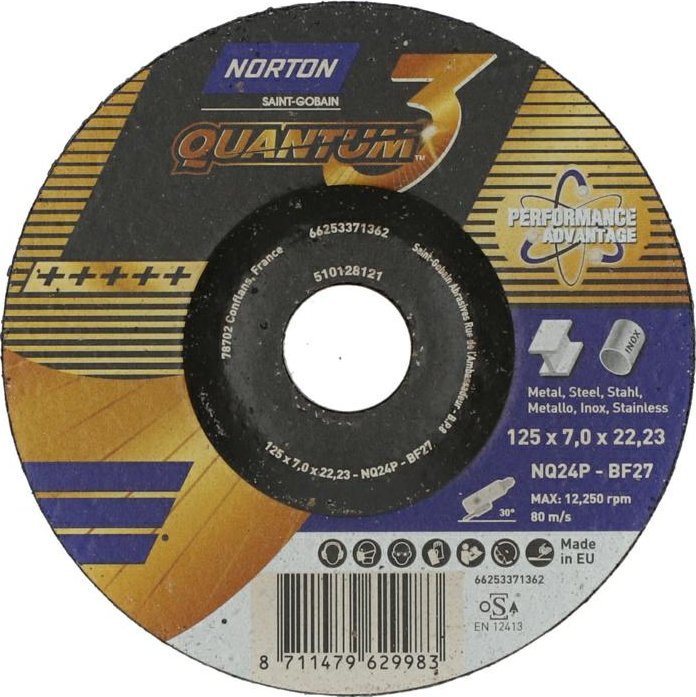 Norton Clipper  szlifująca NQ24P-125x7.0x22.23-T27