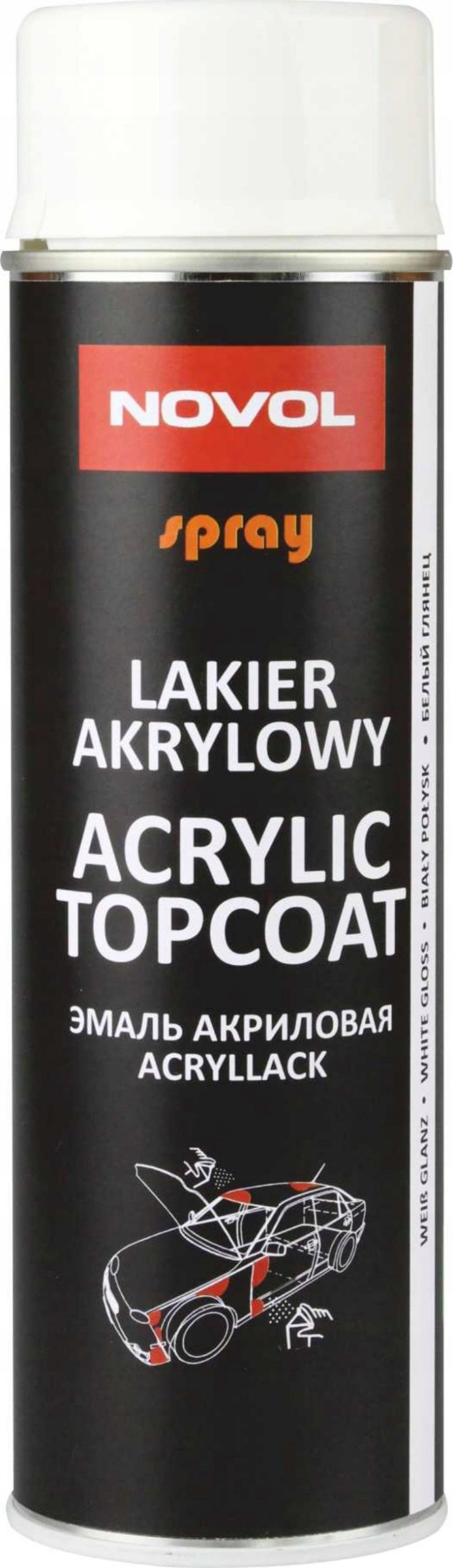 Novol SPRAY ACRYL TOPCOAT BIAÅY POÅYSK