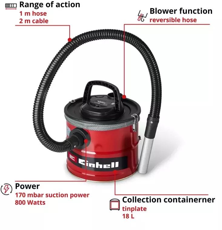 Einhell TC-AV 1830 D  DO POPIOŁU