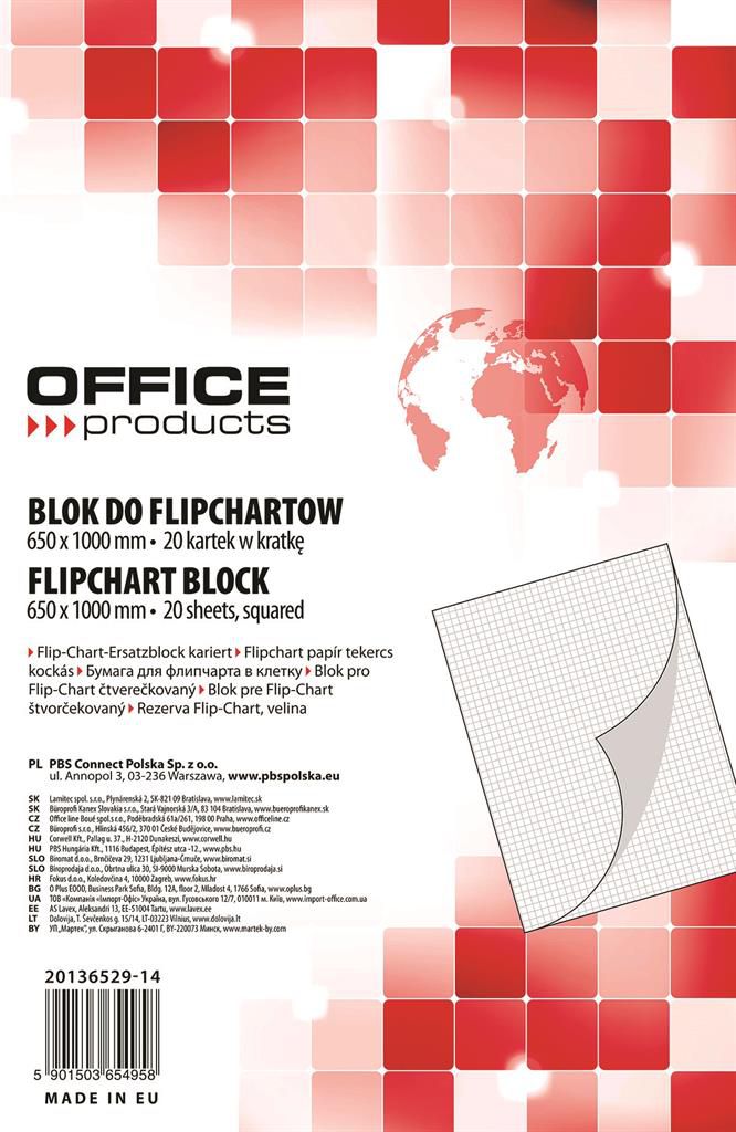 Office Products do flipchartów, , 65x100cm, 20
