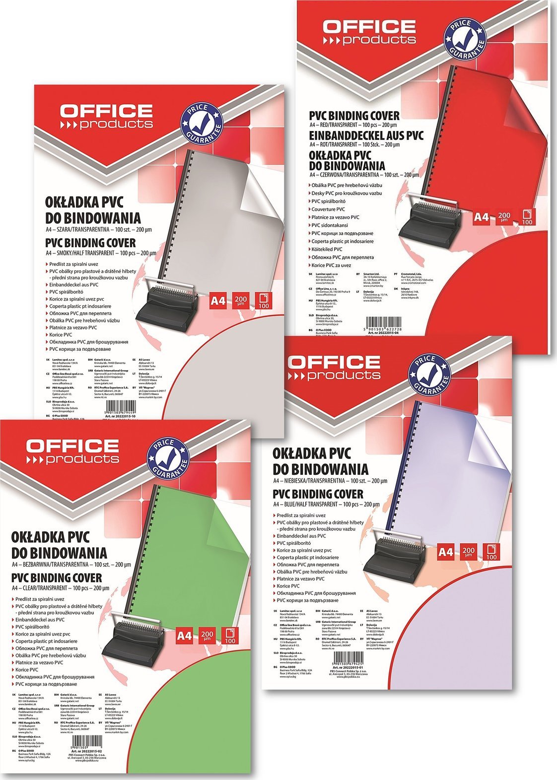 Office Products Okładki do bindownicy A4/200m