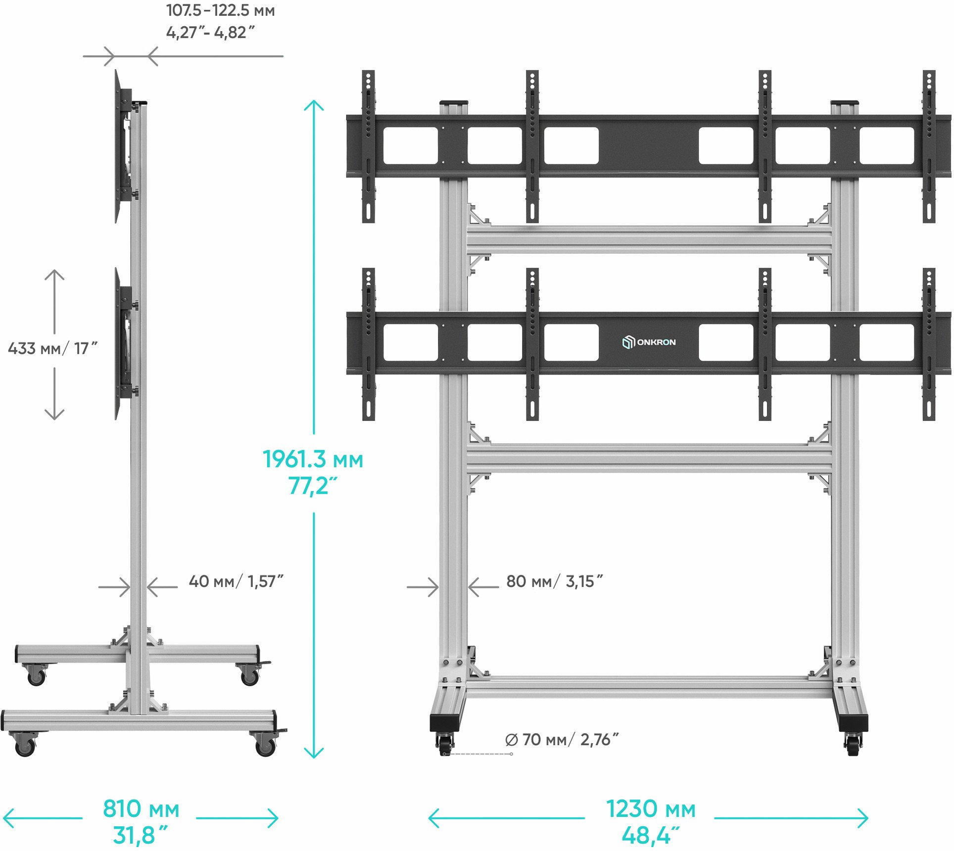 TV/VIDEO ACC FLOOR MOBILE ST./FSPRO2L22-S