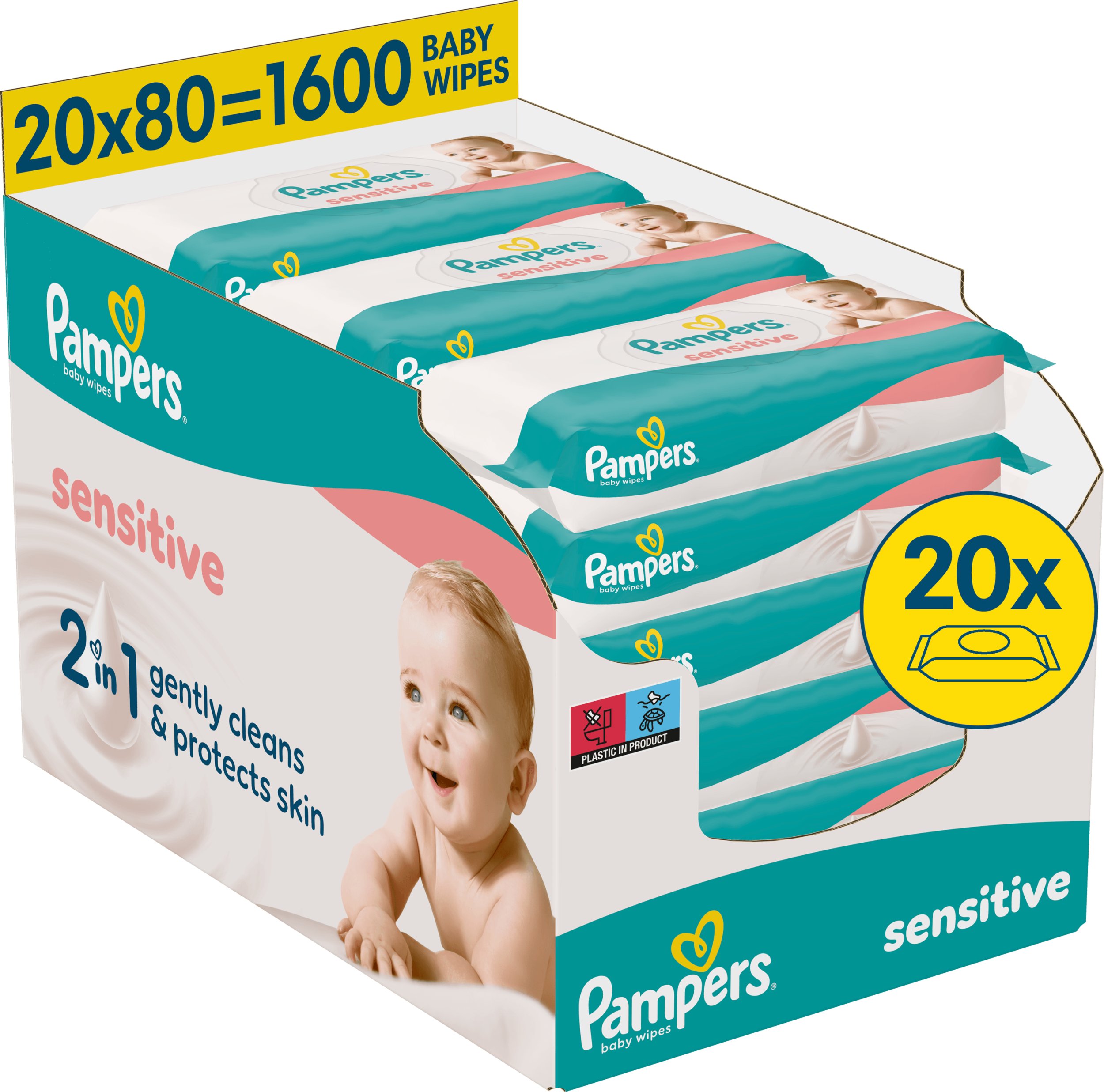 Pampers Chusteczki Nawilżane Sensitive 20 op