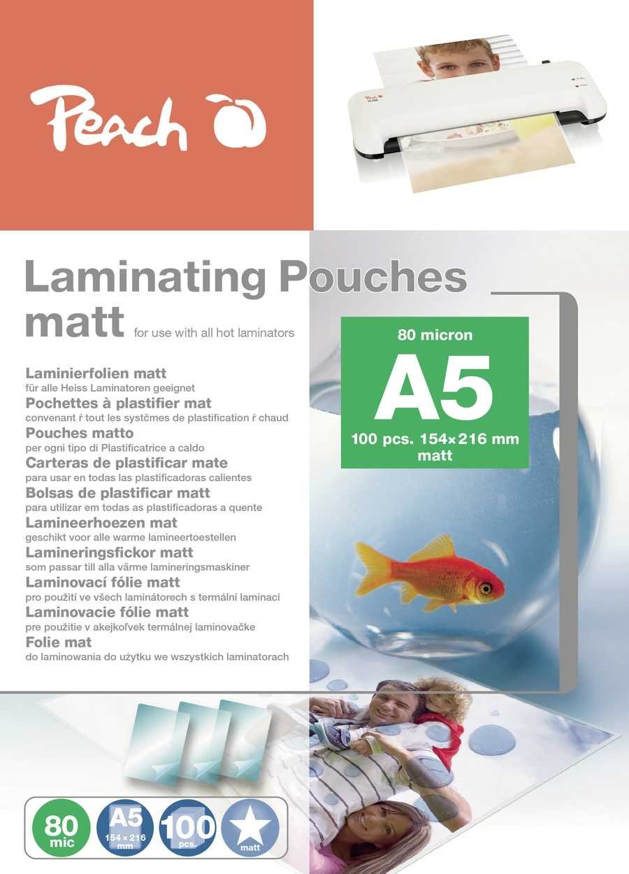 Peach folie laminacyjne A5 (154x216mm), 80mic