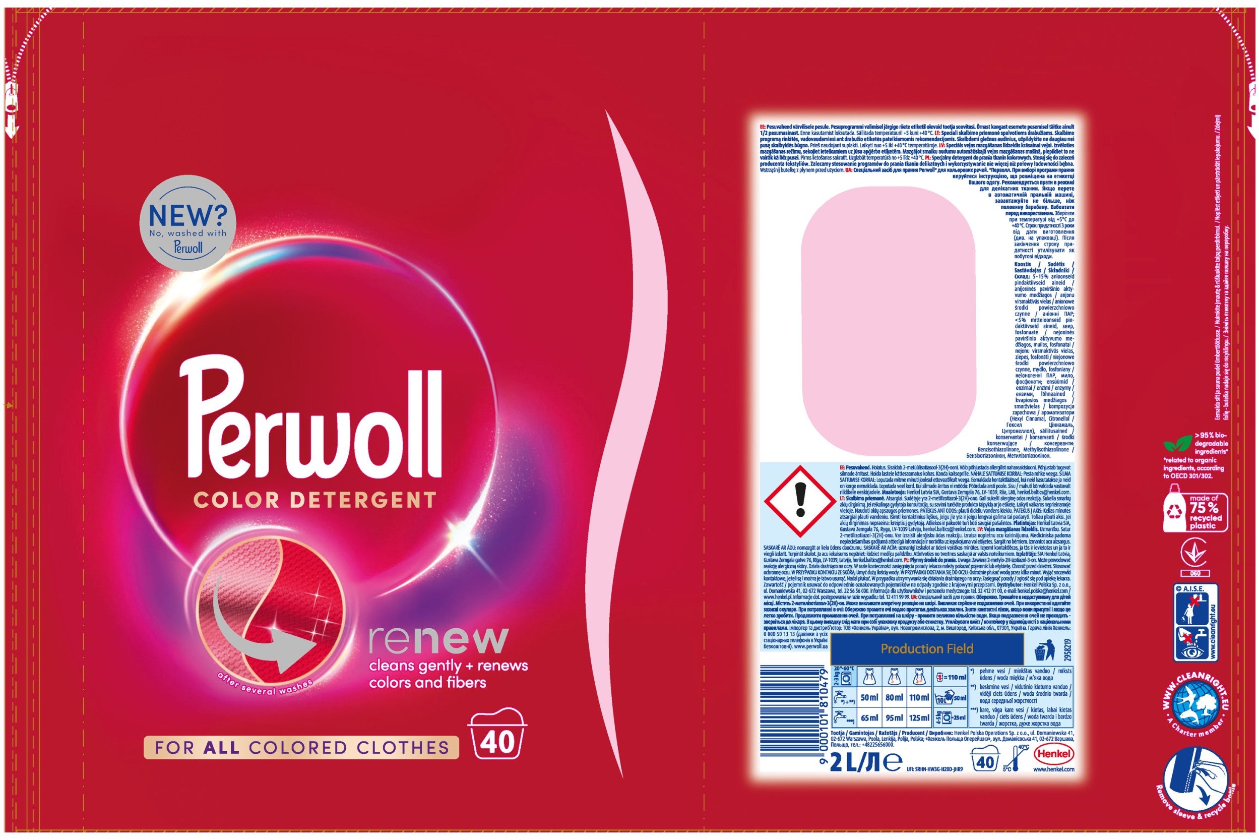 Perwoll DETERGENT LIQUID PERWOLL COLOR 40W