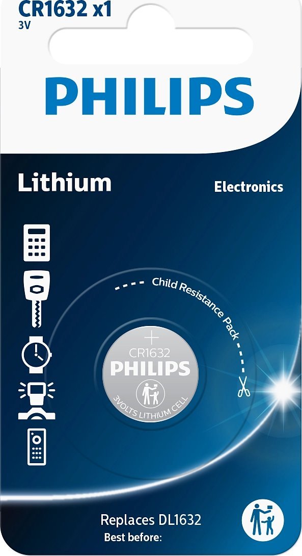 Philips  litowa CR1632 3V DL1632 pastylka