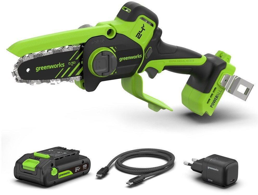 Greenworks 24V mini  CS1032GA2   + aku