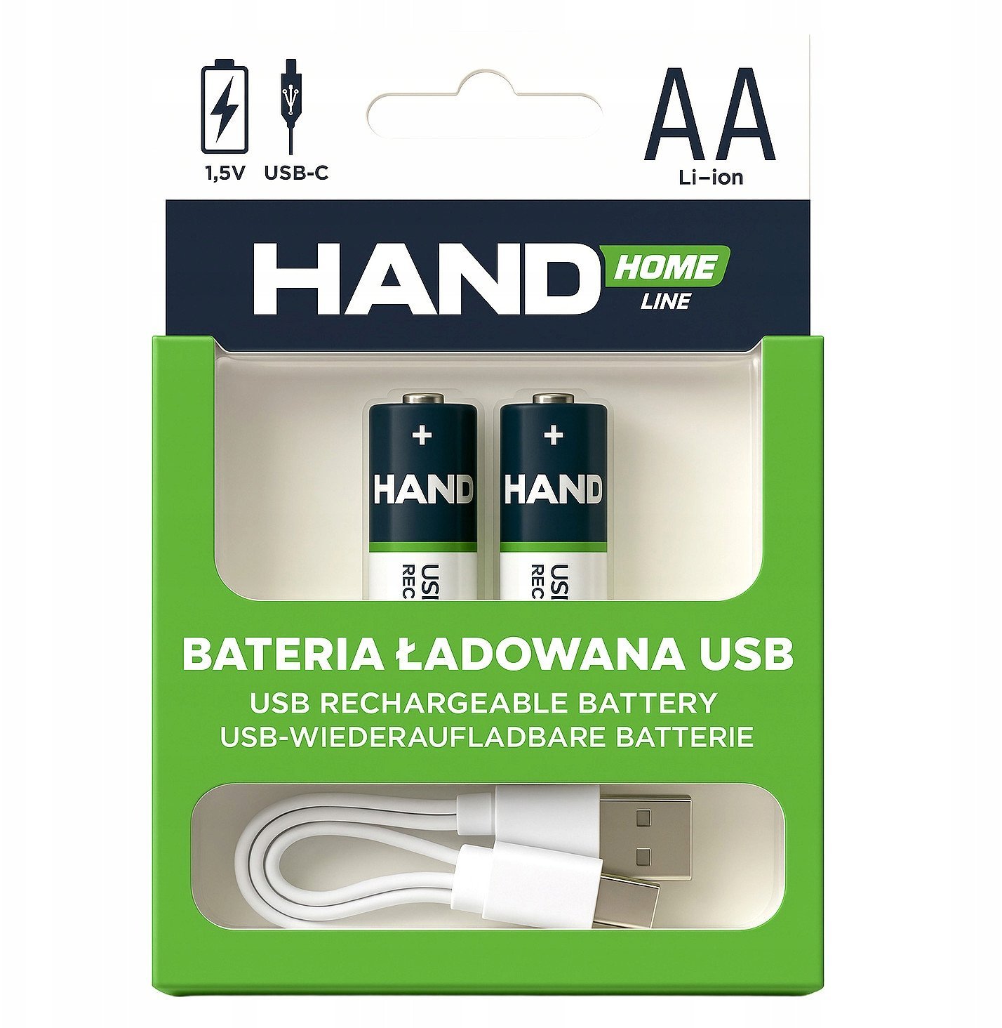 Plastrol  ładowanaUSB-C 2600mWh 1733mAh 2xAA |