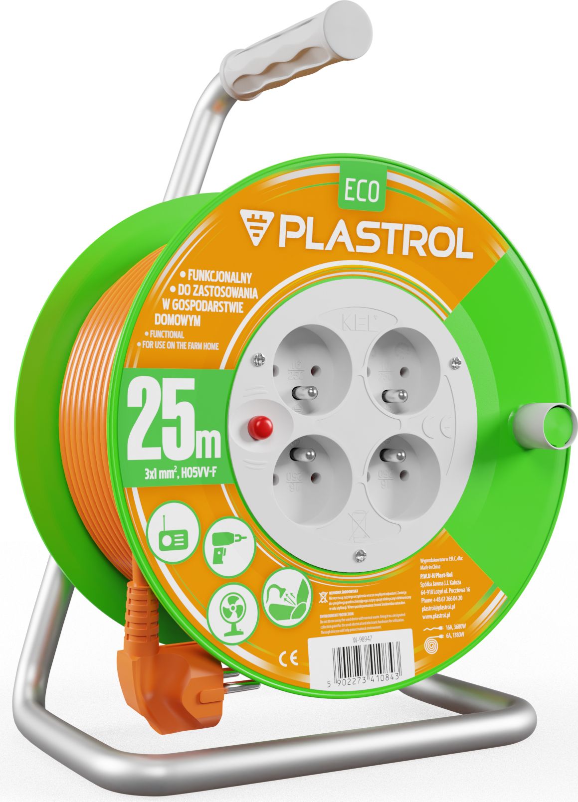 Plastrol przedłużacz Standard Line 25m H05VV-F