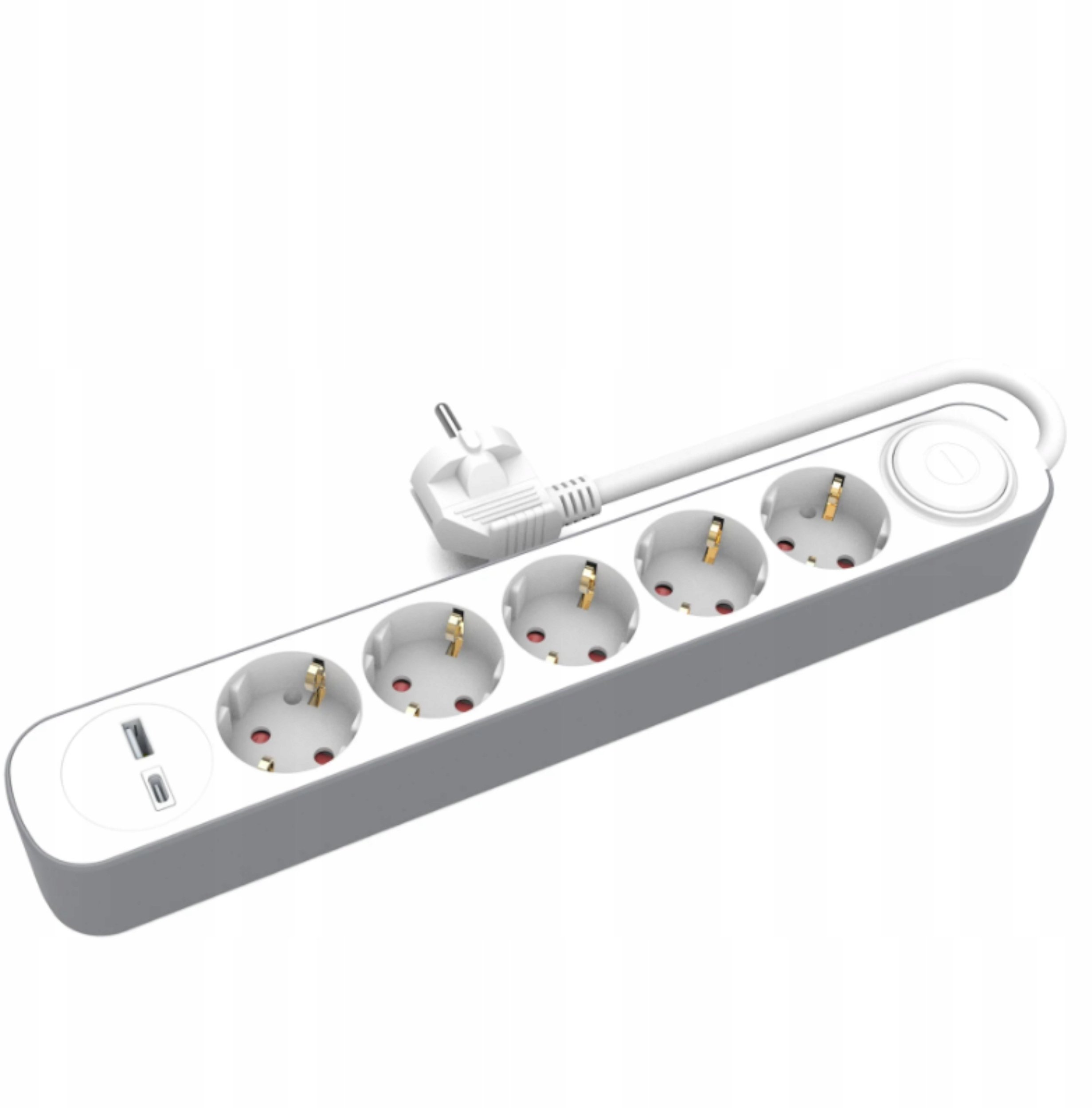 Plastrol  stały 5x schuko włącznik 1xUSB
