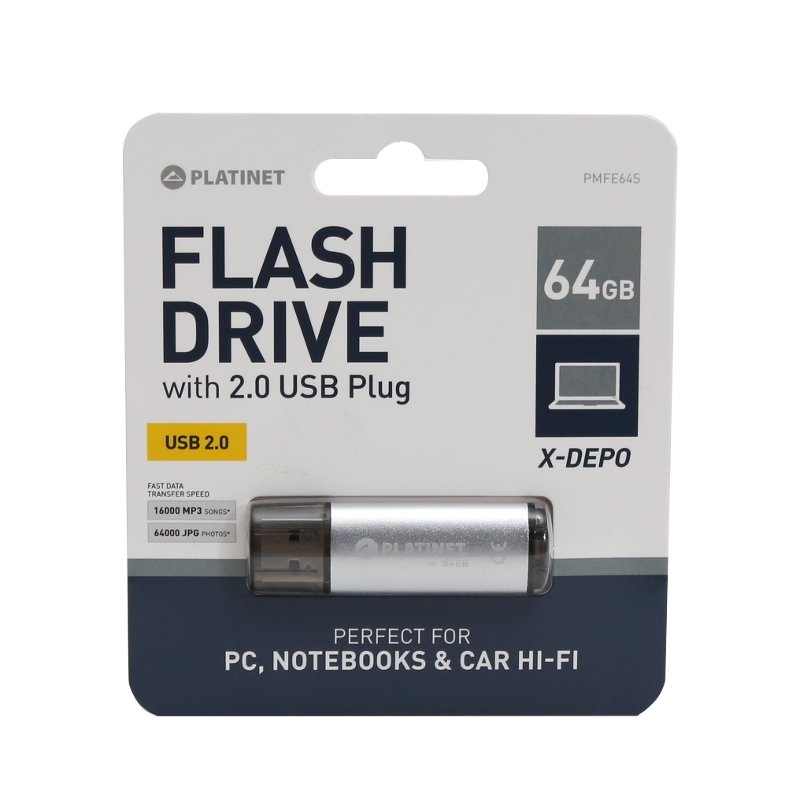 Pendrive Platinet X-Depo, 64 GB (PMFE64S)
