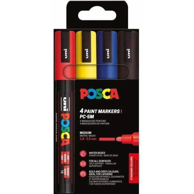 Posca POSCA PC-5M 4stk Basis Farver