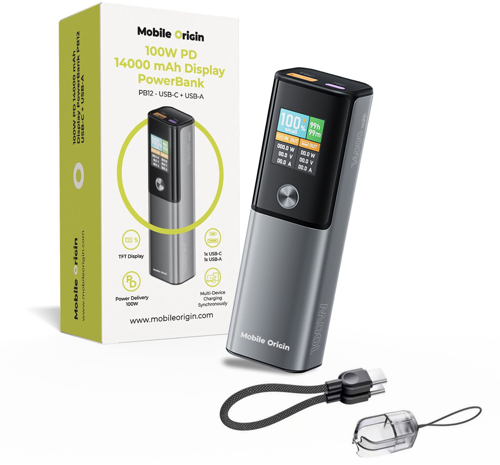 Powerbank Mobile Origin 100W PD Display