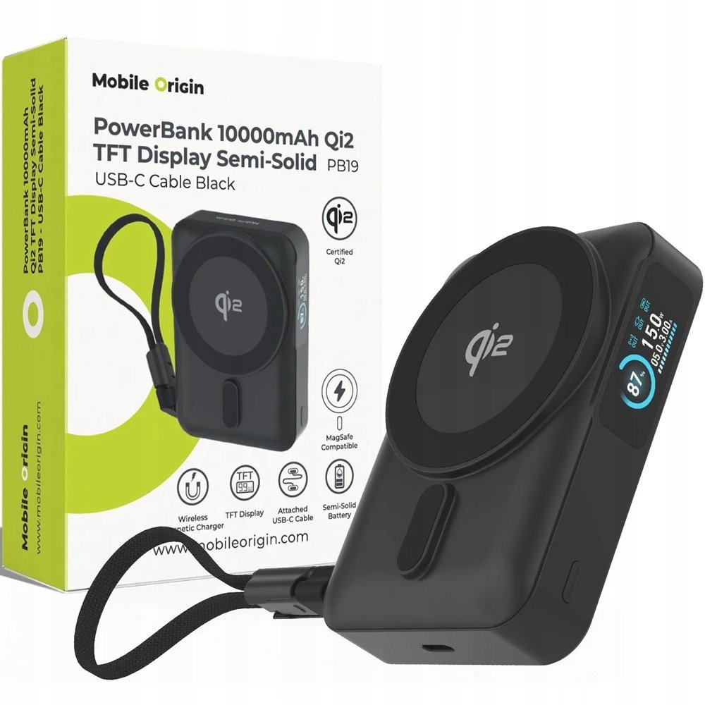 Powerbank Pitaka PB19 Qi2 TFT Display