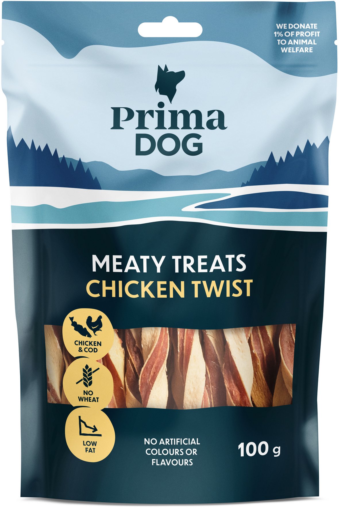 Prima DOG TREAT CHICKEN TWIST 100