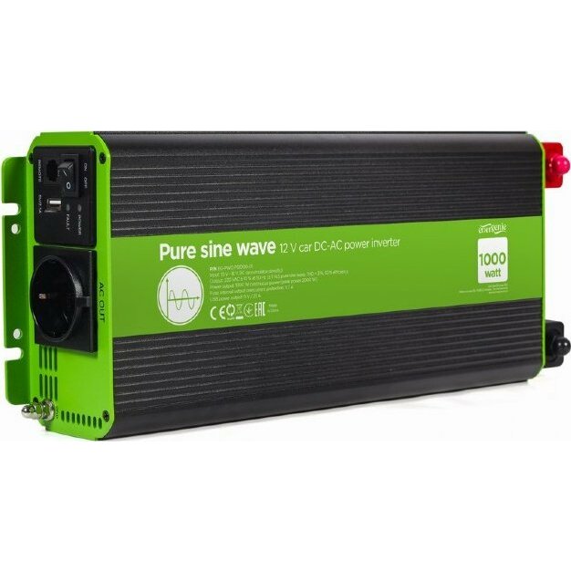 Przetwornica Gembird Przetwornica 12V/230V 1000W/2000W czysty