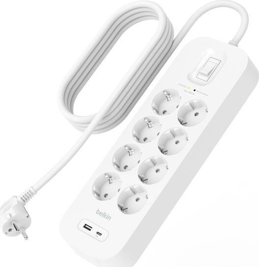 Belkin  antyprzepięciowa 900 J, 8  Schuko