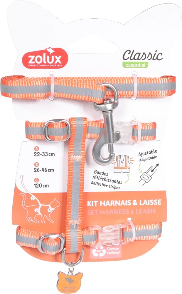 Przyjaciele ZOLUX  szelki + smyczkota,  koralowy