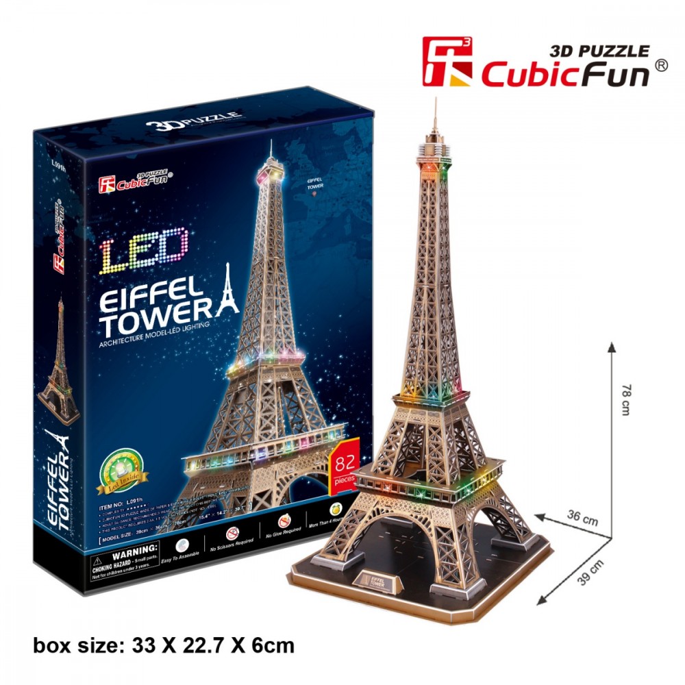Cubic Fun Puzzle 3D Eiffel Tower
