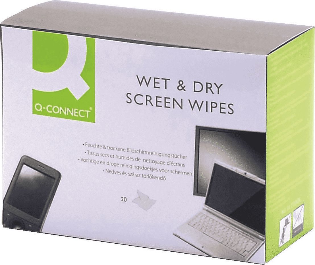 Q-Connect Chusteczki nawilżane i suche  ekranów