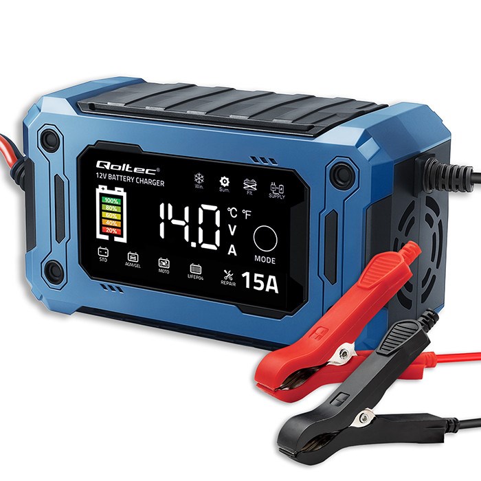 Qoltec Charger 12V 15A for AGM