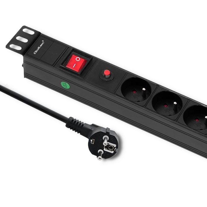 Qoltec  zasilająca 19``, 16A, 1U, PDU