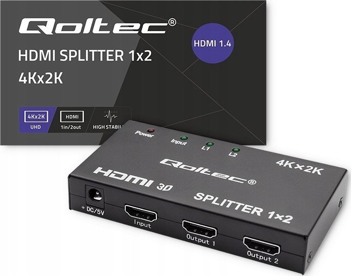 Qoltec   Splitter 2 x HDMI 4K