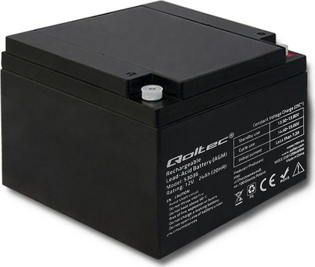 Qoltec AGM 12V 24Ah max.7