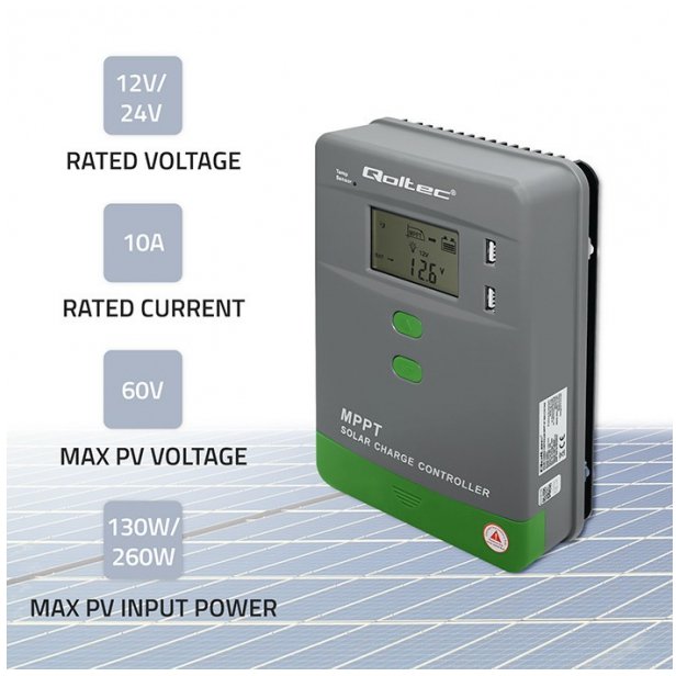 Qoltec regulator ladowania MPPT 10A |12V