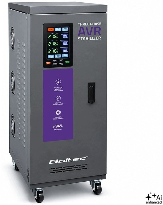 Qoltec Trój stabilizator AVR MULTIPROTECTION |15kVA