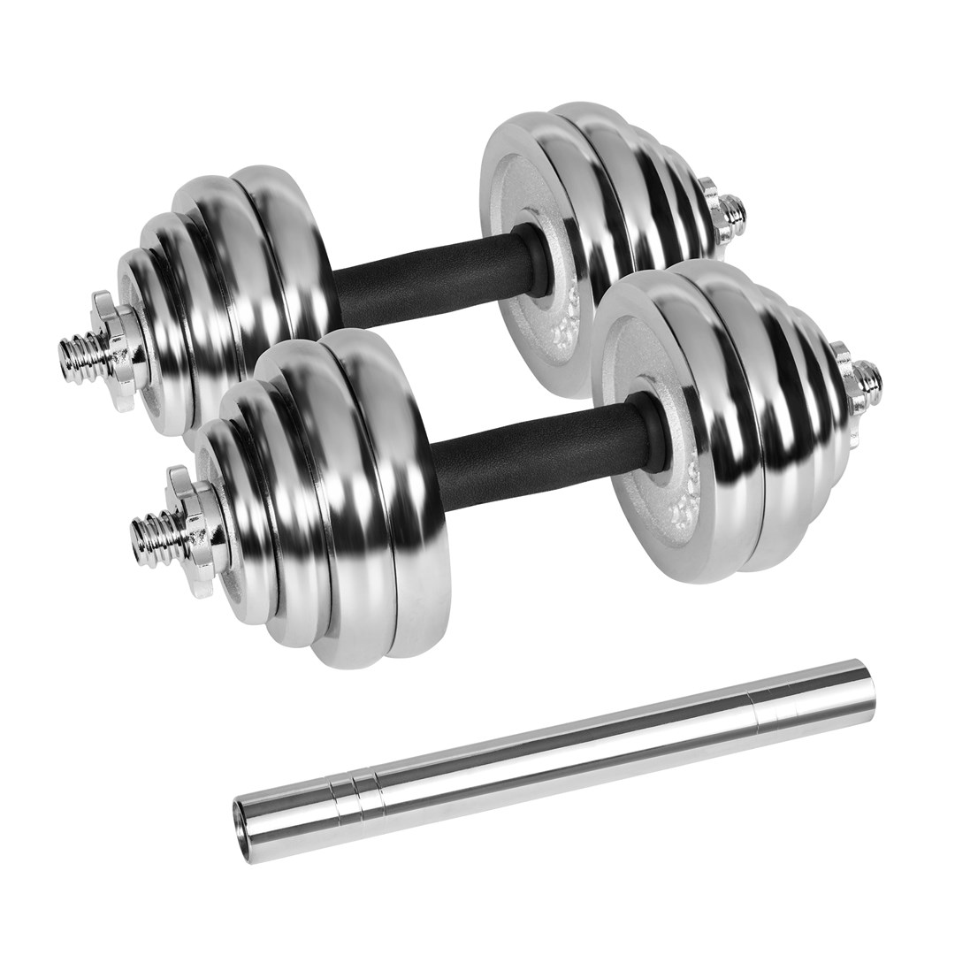 REBEL ACTIVE Chrome Adjustable Dumbbells in