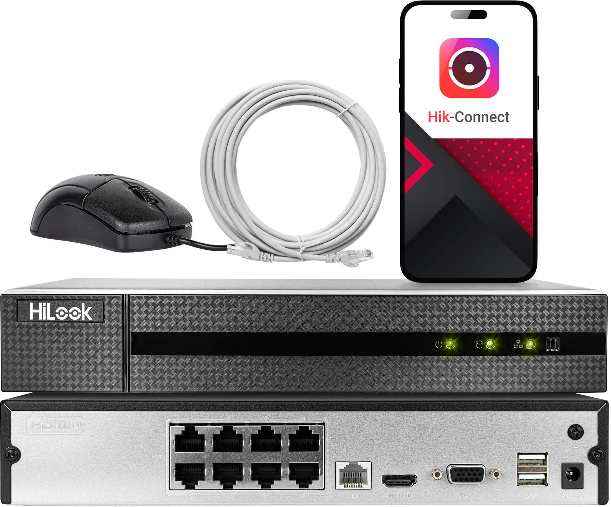 HiLook IP by Hikvision NVR-108MH-C/8P(E) 8sieciowy