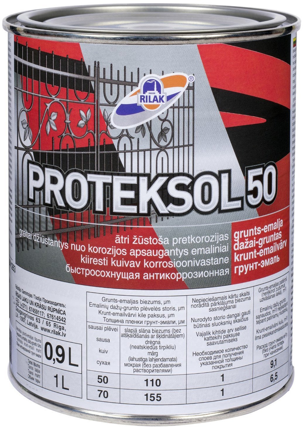 Rilak PRIMER-ENAMEL PROTEKSOL-50 GREY 0,9L