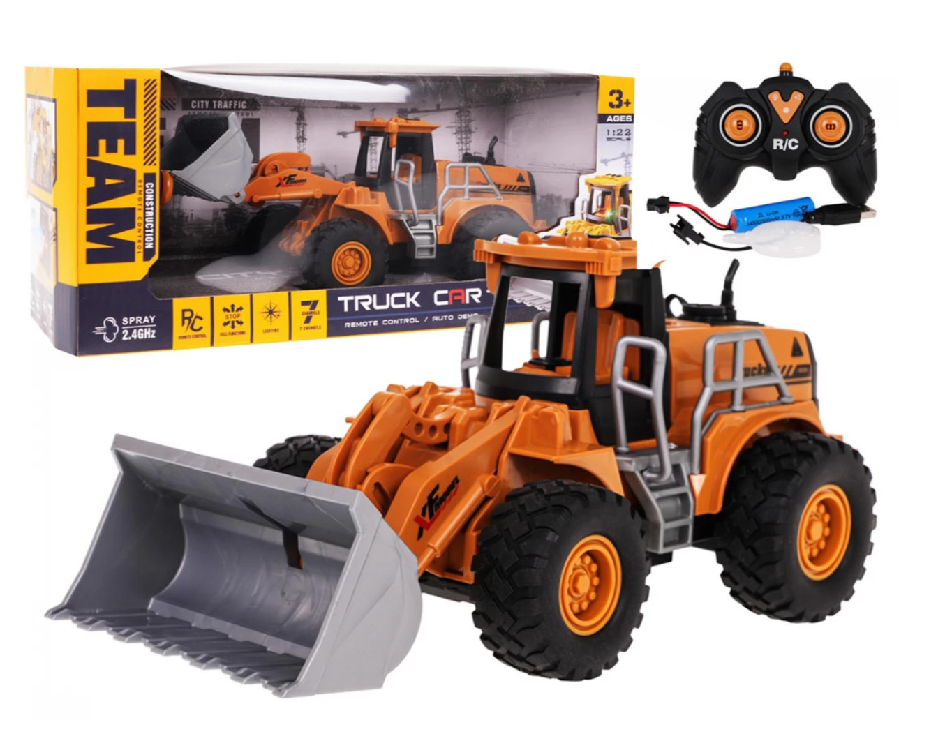 RoGer R/C Rotaļu Mašīna Buldozersgaismas un