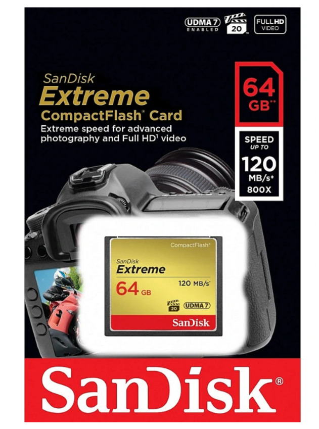 SanDisk CF Extreme Zibatmiņa 64GB |