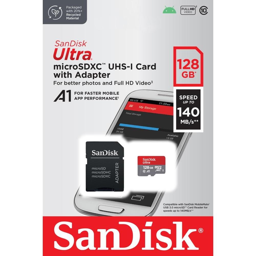 SANDISK  Ultra microSDXC 128GB + SD
