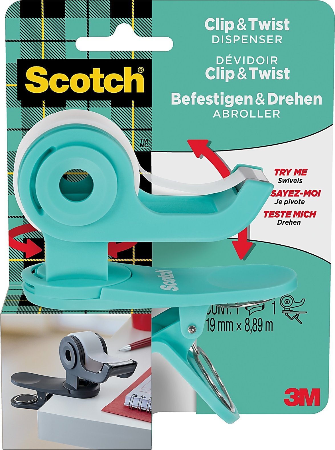 Scotch Dyspenser do taśm SCOTCH® Clip&Twist