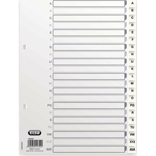 Segregator Elba Elba 400020999, Alphabetic tab