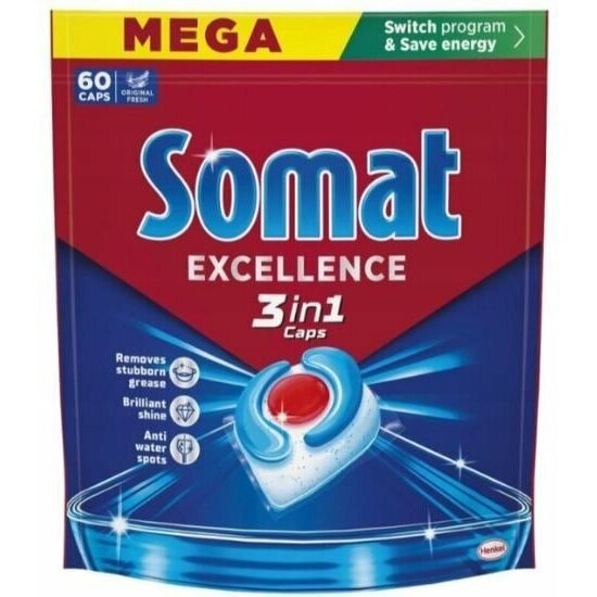 Somat DISHWASHER CAPSULES SOMAT 3IN1 60