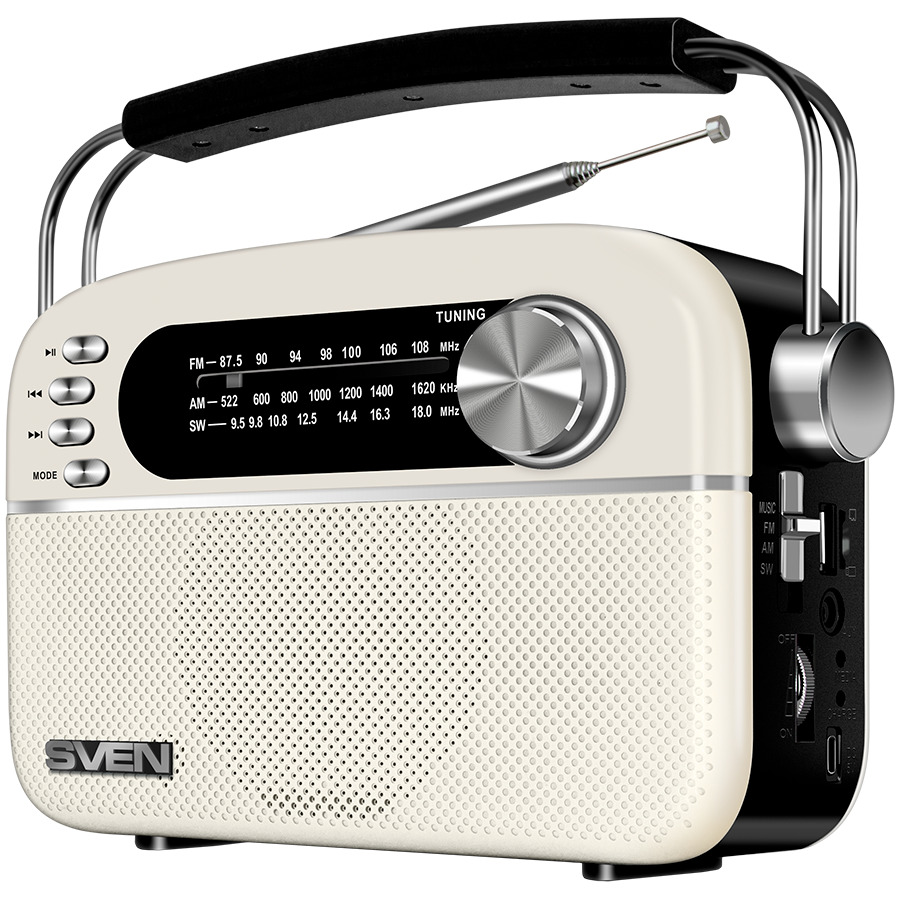 SVEN Speaker  SRP-505, white (3W, Bluetooth