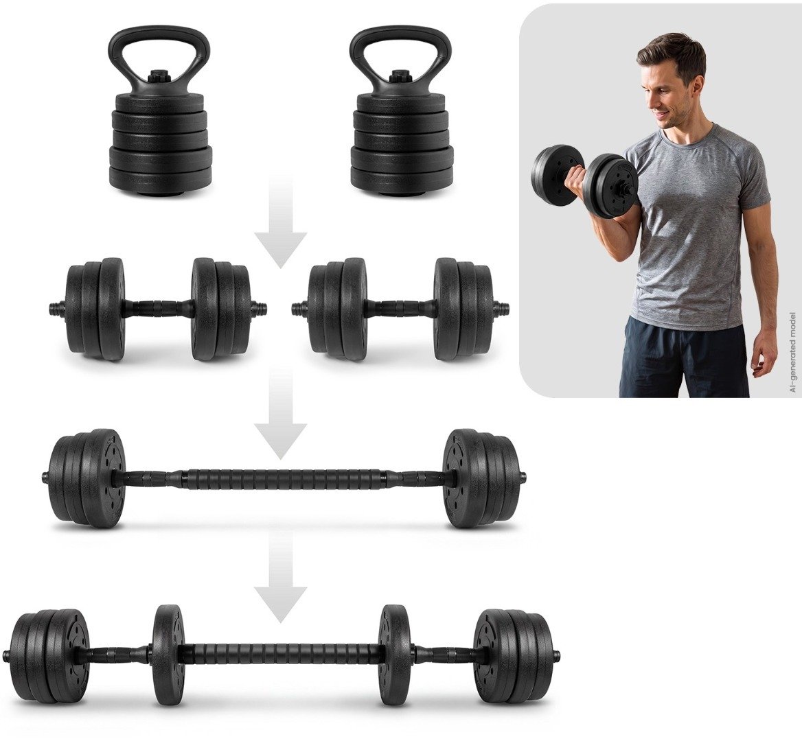 Spokey hantli Pondus 20kg | Zestaw