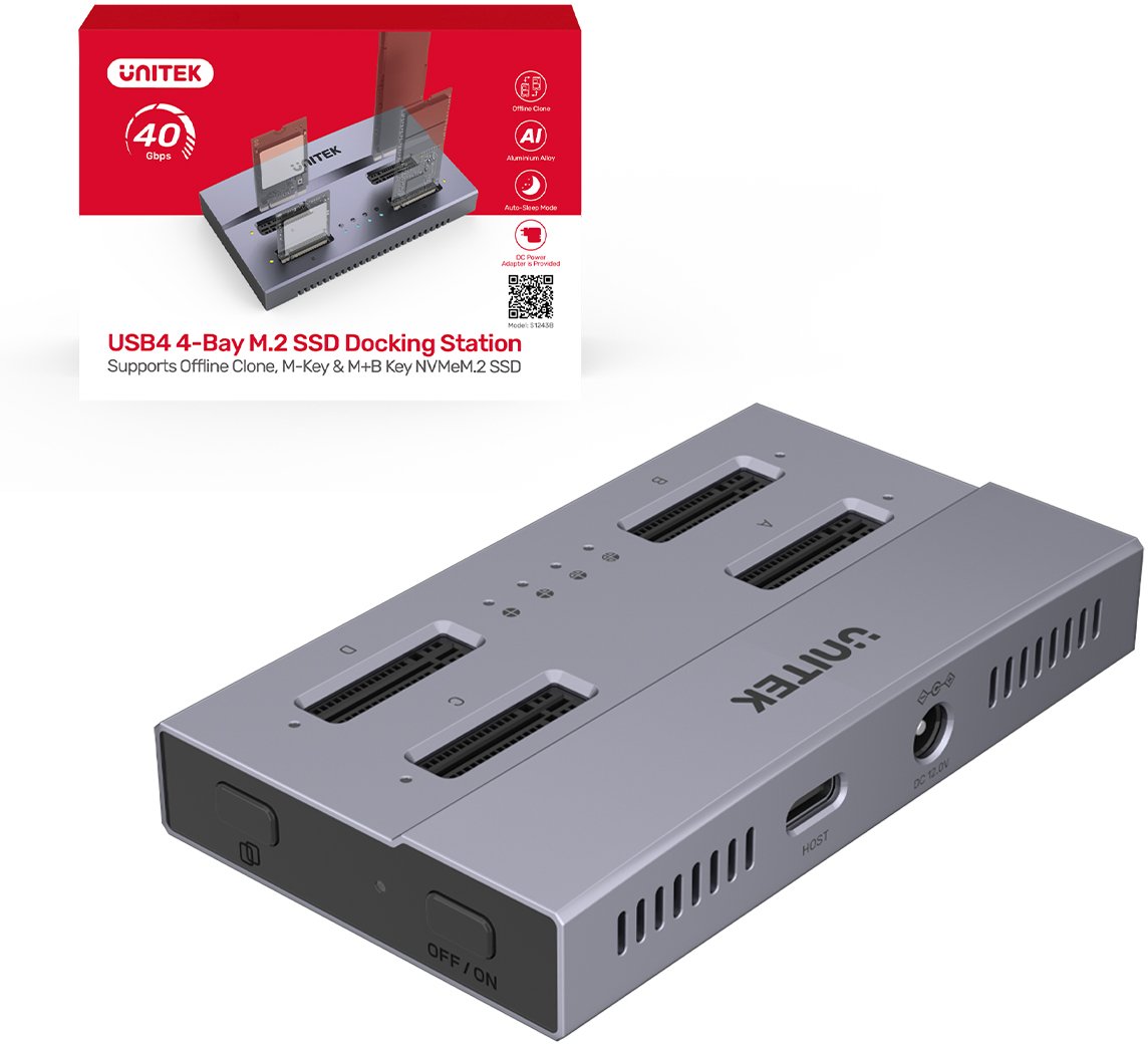 Dokująca Unitek USB4 4-kieszeniowa  dokująca/ klonująca